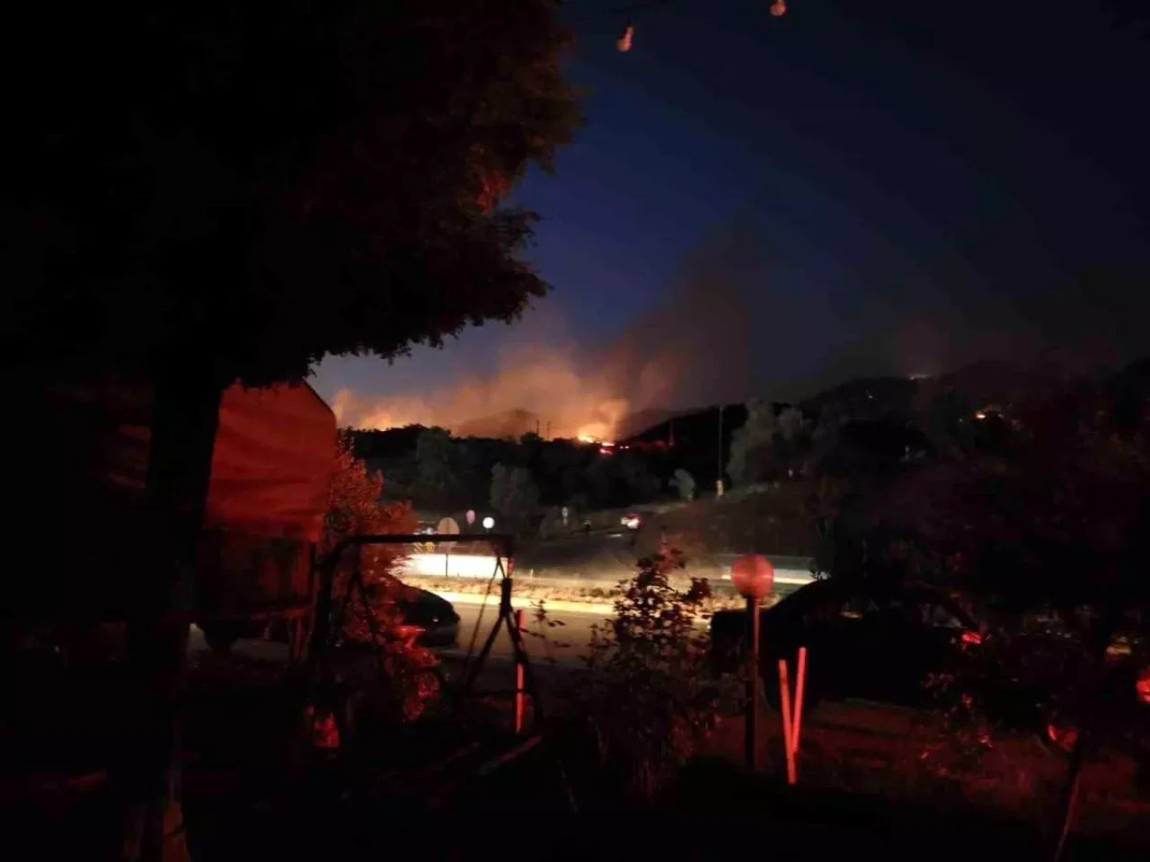 Aydın'da Yangınla Mücadele Gece de Durmadan Devam Ediyor!