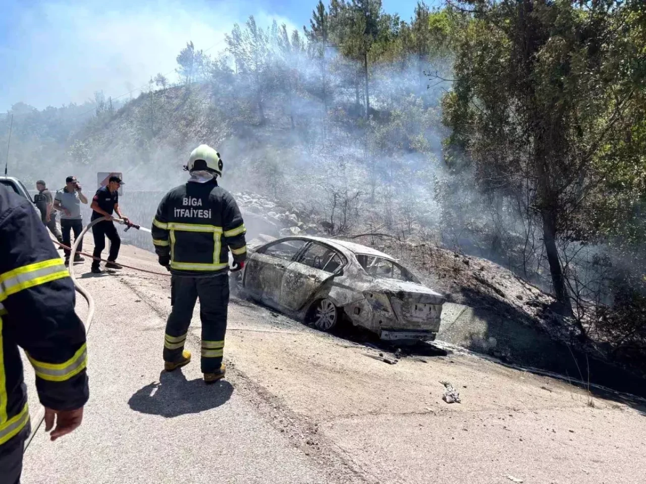 Çanakkale Biga'da feci kaza: Baba Recep El yandı, oğlu yaralı!