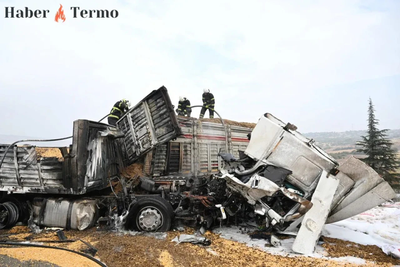 Gaziantep Otoyolunda Zincirleme TIR Kazası: 3 Araç Alev Aldı