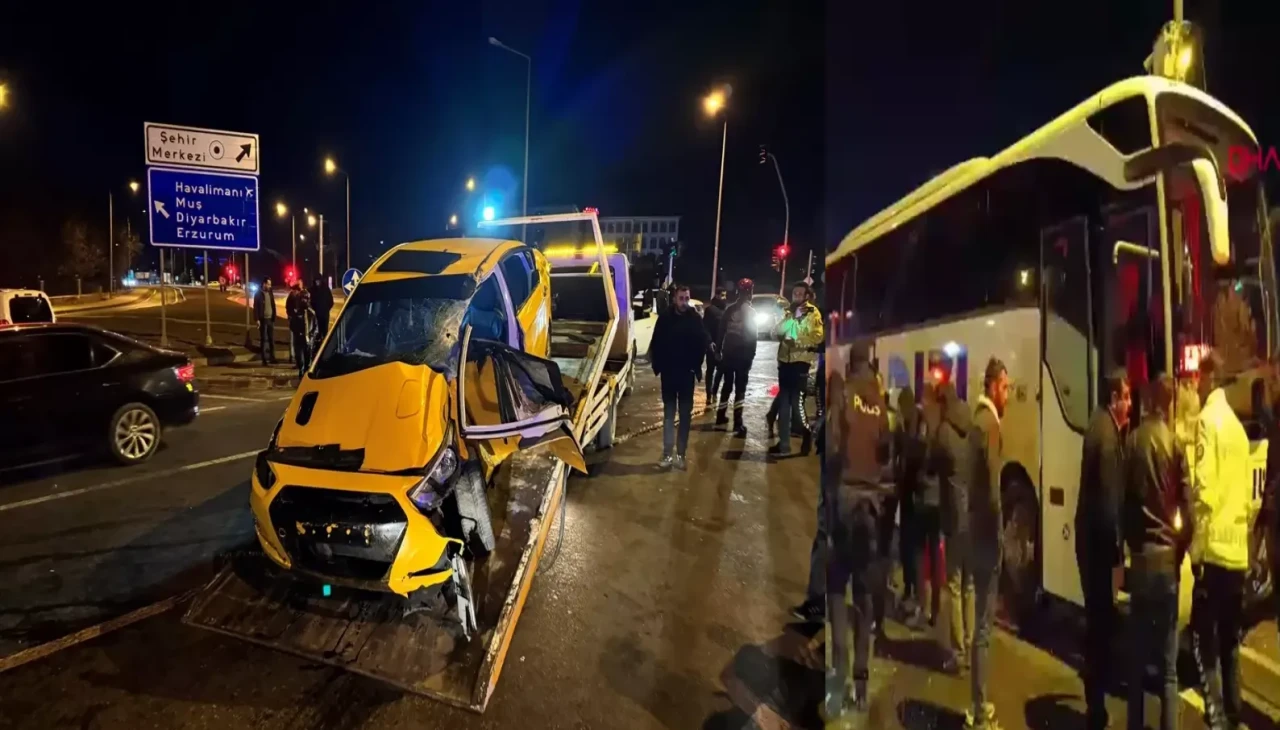 Bingöl'de Yolcu Otobüsü ile Taksi Çarpıştı: 4 Kişi Yaralandı!
