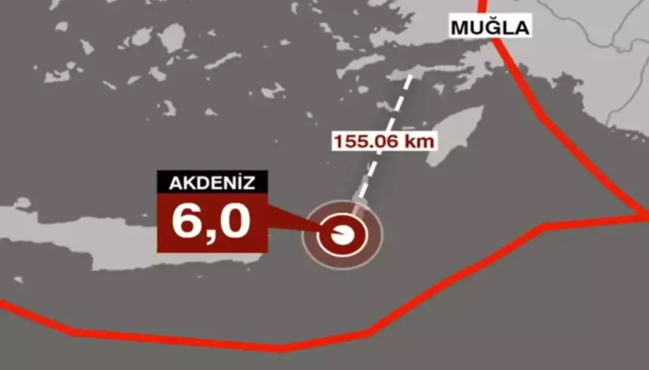 Son Dakika! Muğla açıklarında 6 büyüklüğünde deprem oldu!