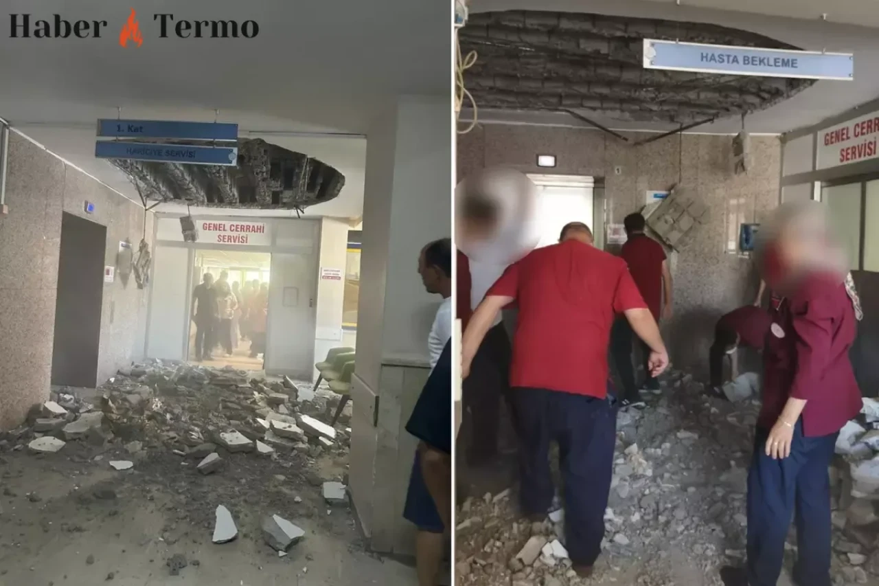 Denizli Devlet Hastanesi'nde Şok! Tavan Çöktü, Tahliye Çağrısı Yapıldı