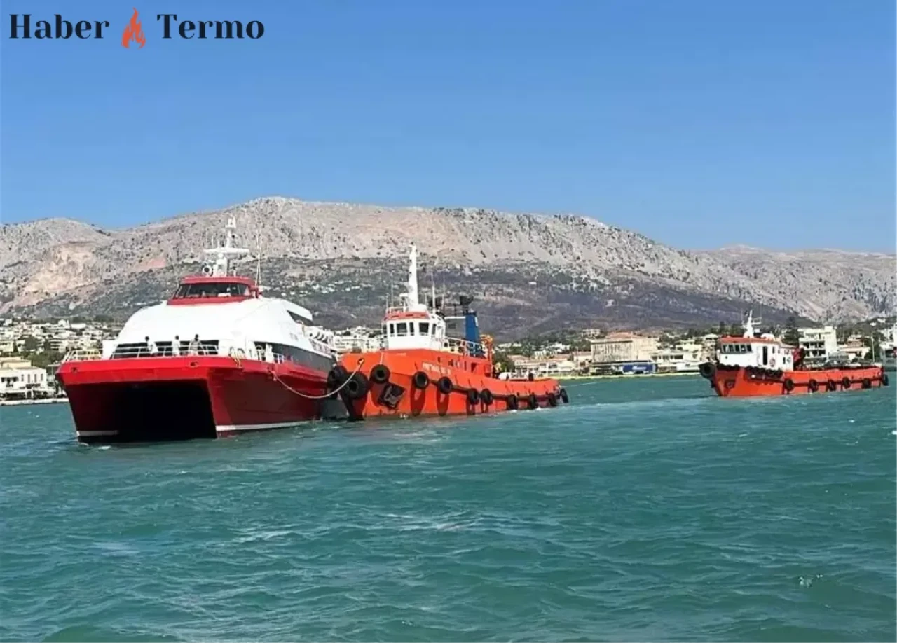 Çeşme'den Sakız Adası'na Yol Alan Gemide Korkutan Kaza!