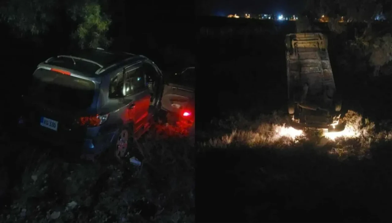 KKTC İskele-Gazimağusa Yolunda Çarpışma: Kamyonet Takla Attı!