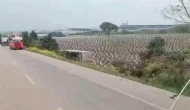 Bursa-Balıkesir Yolu'nda Tır Tarlaya Uçtu, Vinçle Kurtarıldı