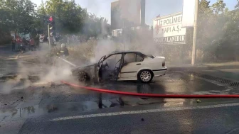Tekirdağ Çorlu'da korku dolu anlar: LPG'li otomobil alev topuna döndü