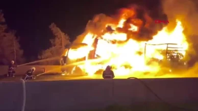 Gaziantep'te İplik Dolu Tır Felaket Şekilde Alev Aldı!