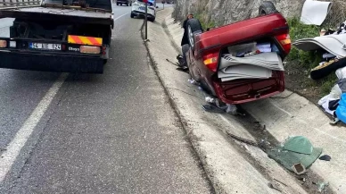Sakarya Geyve'de Takla Atan Araçtan Sürücü Şaşırtıcı Şekilde Sağ Çıktı