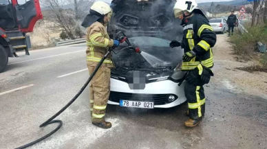 Safranbolu'da Otomobil Felaket Bir Şekilde Alev Aldı!