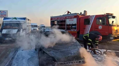 Şanlıurfa'da Bir Otomobil Aniden Alev Aldı