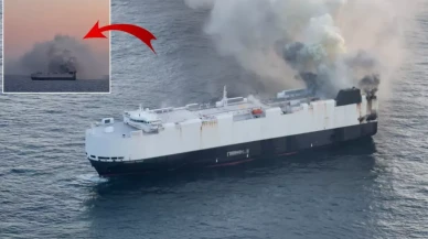 Binlerce lüks araç taşıyan gemi alev aldı, mürettebat firar etti!