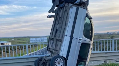 Tekirdağ'da İlginç Kaza: Araç Dik Durdu, 2 Kişi Yaralandı