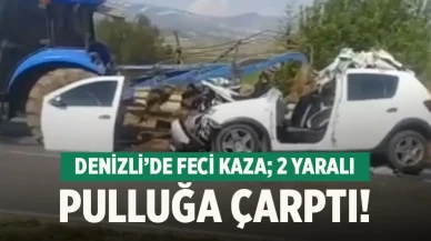 Denizli Serinhisar Yolunda Otomobil Traktöre Arkadan Çarptı