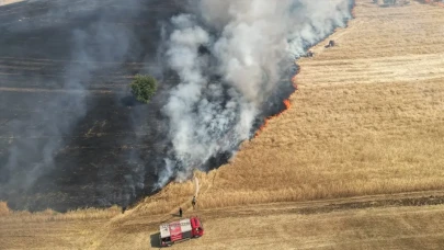 Manisa Kula'da Tarım Alanına Sıçrayan Yangın Korkuttu!