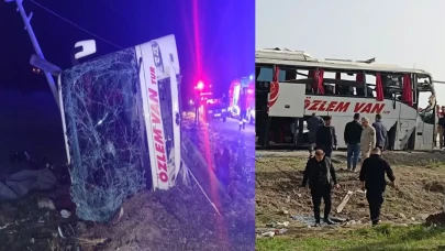 Van'ın Gevaş İlçesinde Otobüs Kazasında 28 Kişi Yaralandı!