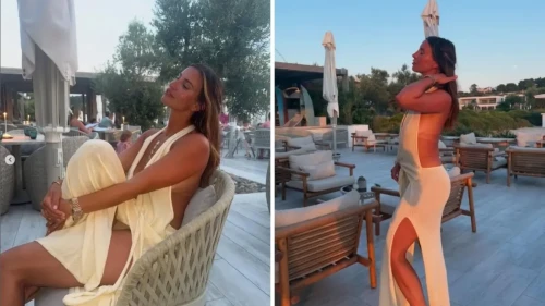 Ünlü oyuncu Yunanistan tatilinde giydiği elbise ile ağızları açık bıraktı!