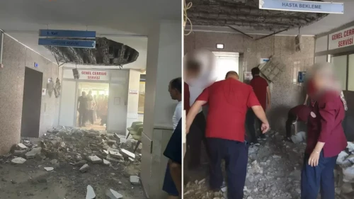 Denizli Devlet Hastanesi'nde Şok! Tavan Çöktü, Tahliye Çağrısı Yapıldı
