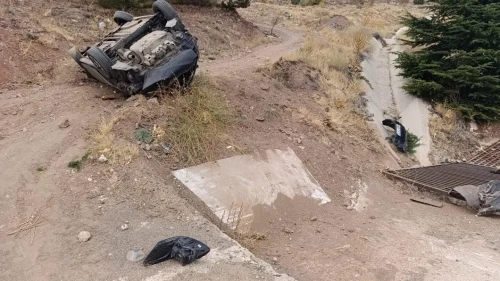 Malatya Hekimhan'da Otomobil Drenaj Kanalına Düştü: Sürücü Yaralandı!