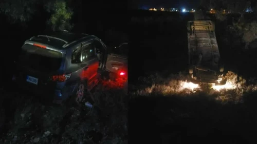 KKTC İskele-Gazimağusa Yolunda Çarpışma: Kamyonet Takla Attı, Sürücü Yaralandı!