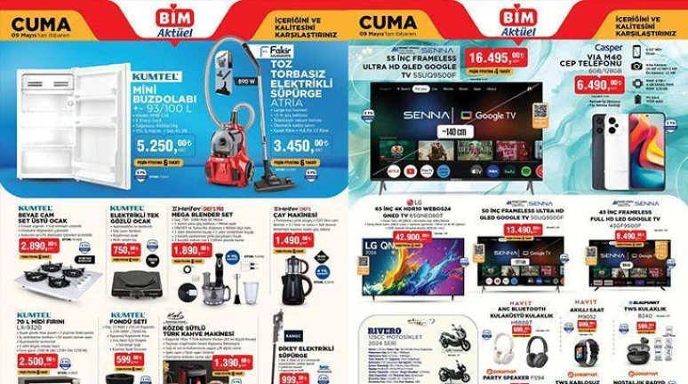 BİM Market'in 9 Mayıs Cuma aktüel kataloğunda Sürpriz Ürünler Raflarda