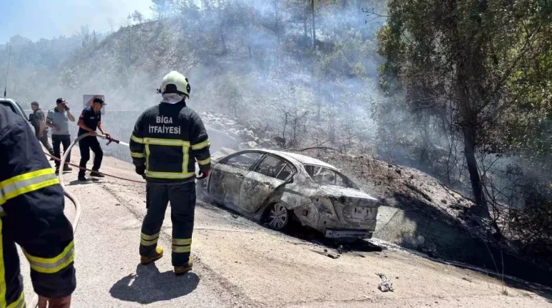 Çanakkale Biga'da feci kaza: Baba Recep El yandı, oğlu yaralı!
