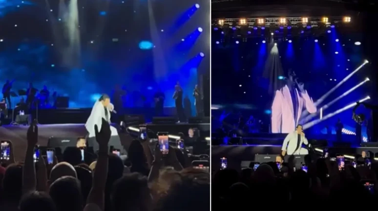 Bursa'da Bayhan'ın konserinde sahnede talihsiz kaza!