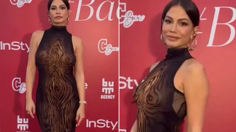 Demet Özdemir'in olay elbisesi geceye damgasını vurdu!