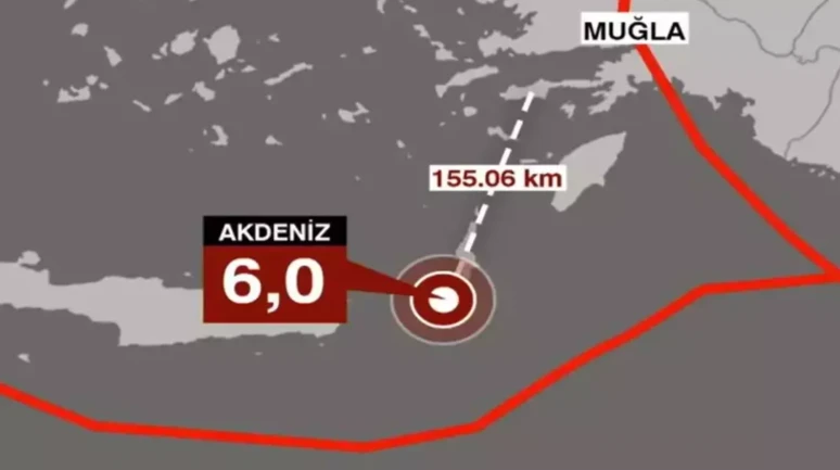 Son Dakika! Muğla açıklarında 6 büyüklüğünde deprem oldu!